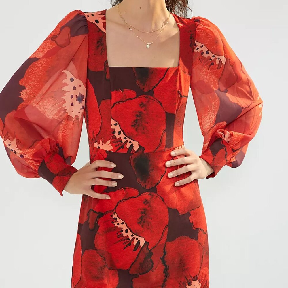 NWT Hutch - Poppy Puff-Sleeved Mini Dress from Anthropologie